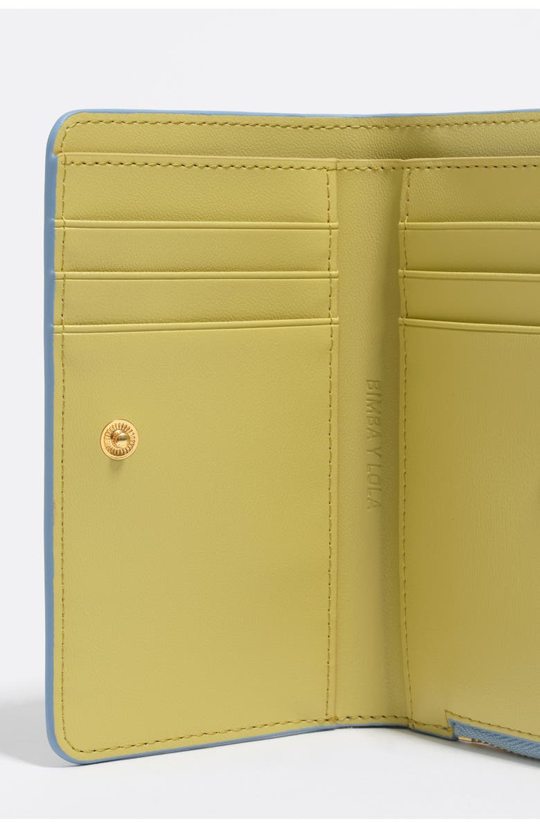 Bimba y Lola Textured Leopard Print Compact Wallet, Alternate, color, Leopard Pastel Blue