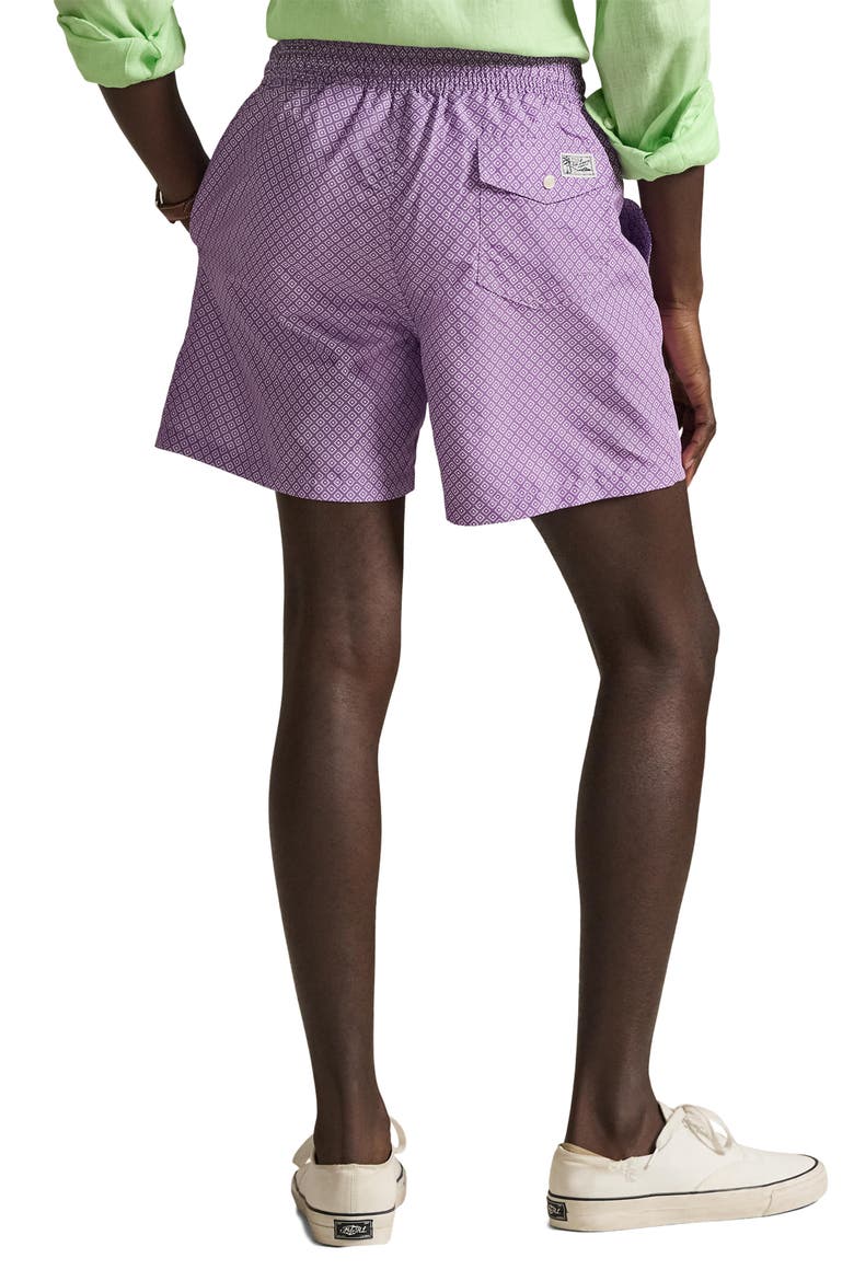 Traveler Classic 5.75-Inch Swim Trunks, Alternate, color, PURPLE ISLAND DECO