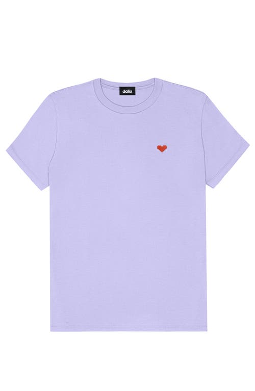 DALIX DALIX WOMENS PIXEL HEART JERSEY RELAXED TEE 
