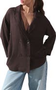 NEXT Textured Relaxed Fit Double Breasted Blazer