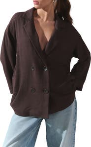 NEXT Textured Relaxed Fit Double Breasted Blazer