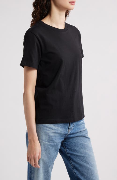 Treasure & Bond Short Sleeve Crewneck Sweater In Black