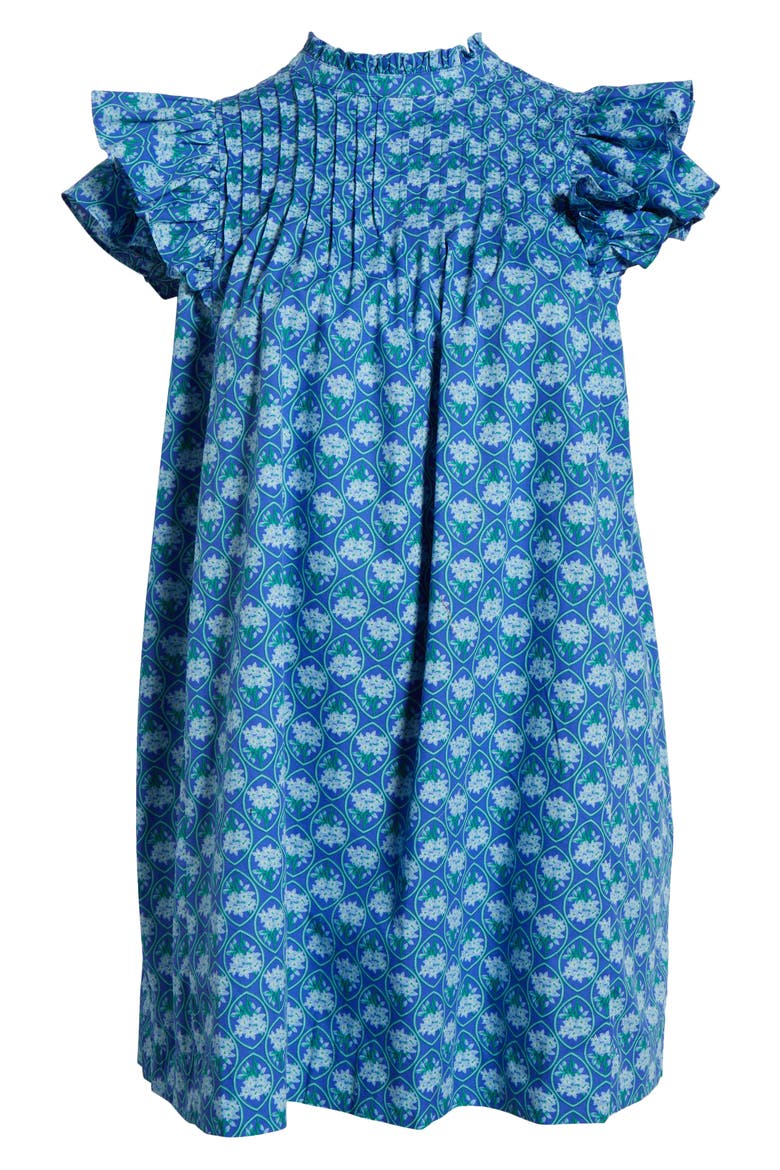 Driftwood Floral Ruffle Shift Dress, Alternate, color, BLUE-GREEN