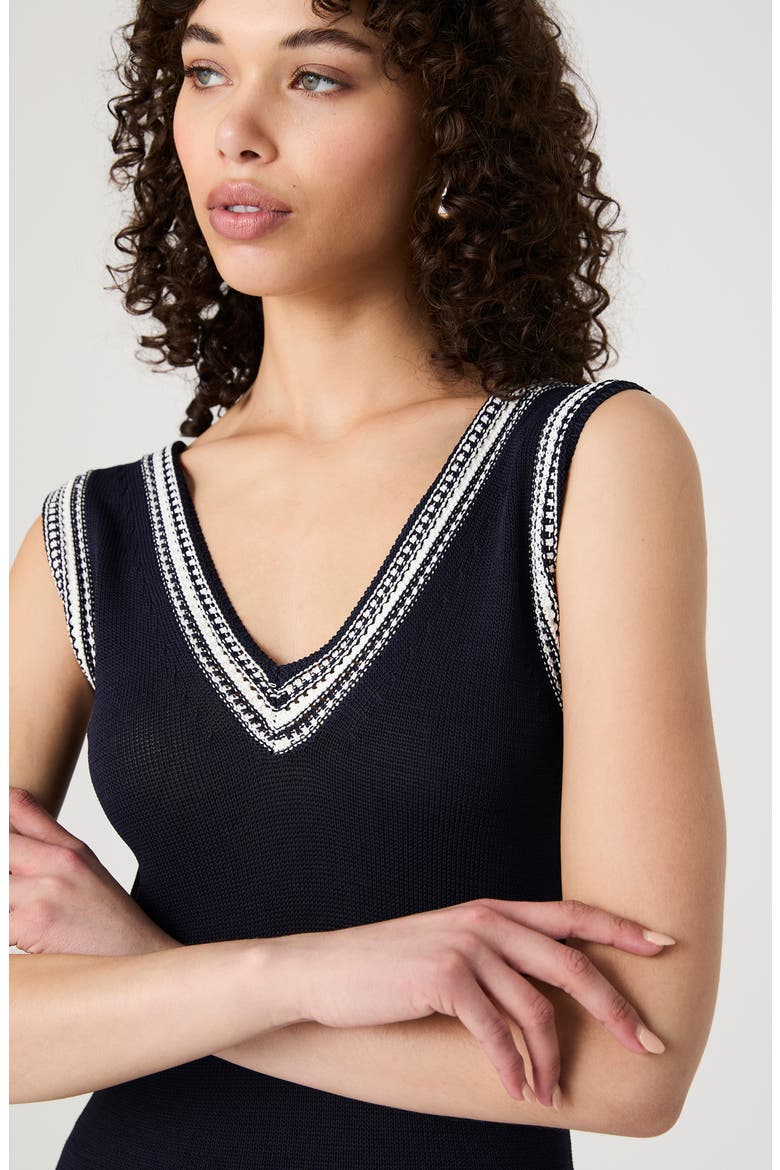 Sage Sleeveless Maxi Sweater Dress, Alternate, color, NAVY-SUMMER WHITE