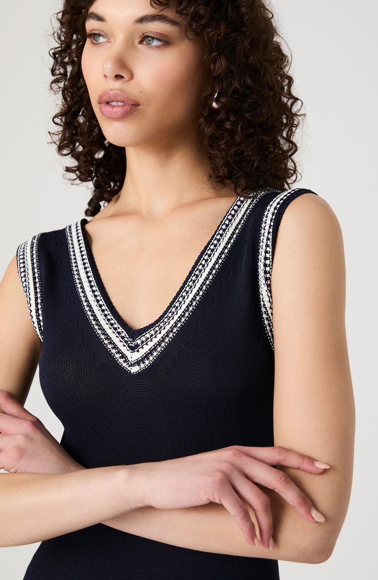 French Connection Sage Sleeveless Maxi Sweater Dress, Alternate, color, Navy-Summer White