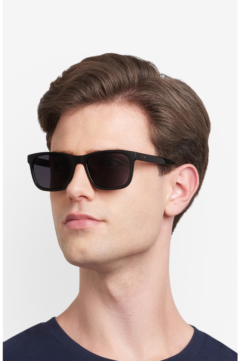 56mm Rectangular Sunglasses, Alternate, color, BLACK/ GREY