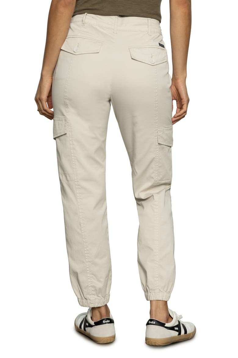 Rebel Crop Stretch Cotton Cargo Pants, Alternate, color, PUMICE STONE
