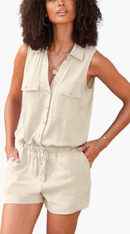 LASCANA Sleeveless Drawstring Romper
