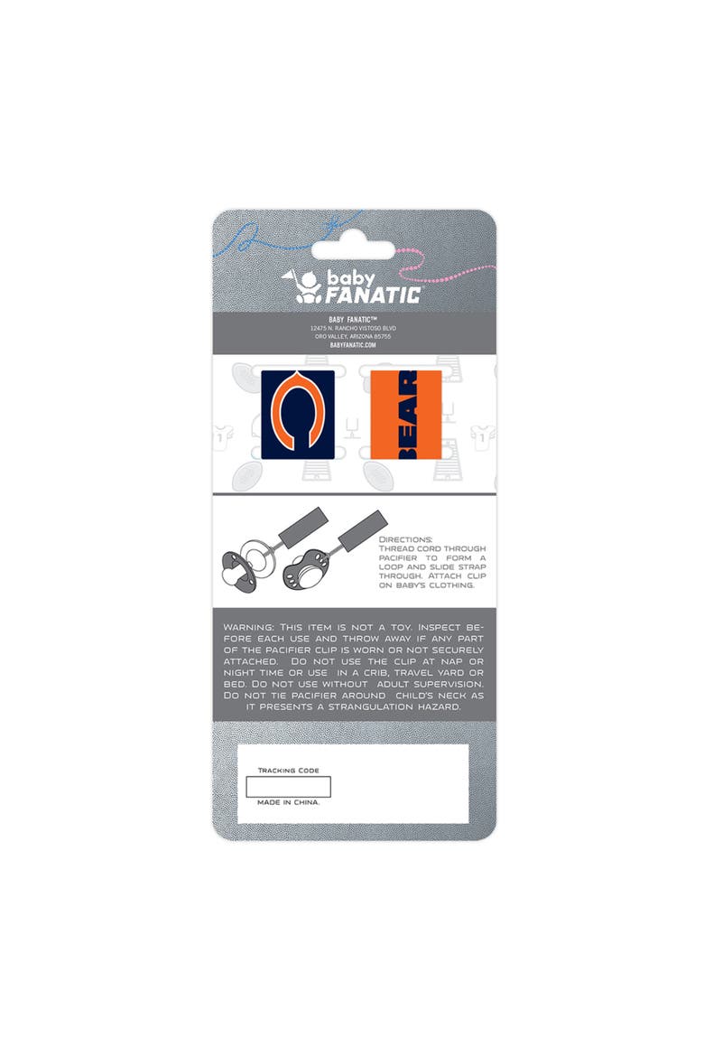Chicago Bears Pacifier Clip 2-Pack, Alternate, color, Multicolor