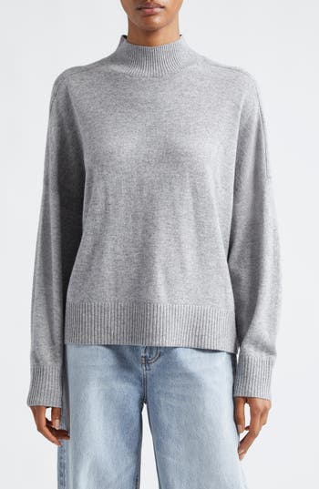 Reiss Alicia Mock Neck Wool & Cashmere Blend Sweater In Grey Marl