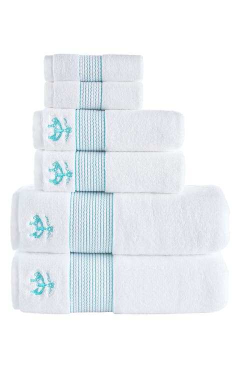 6-Piece Robe Stripe Cotton Towel Set