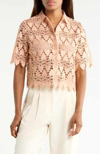 Lace Button-Up Shirt