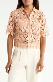 FRAME Lace Button-Up Shirt