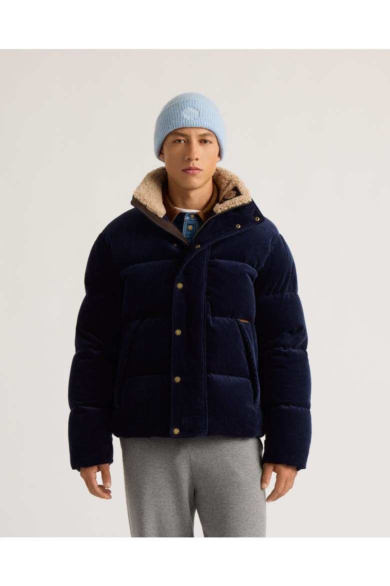 Mens Richmond Corduroy Puffer Jacket, Main, color, NAVY