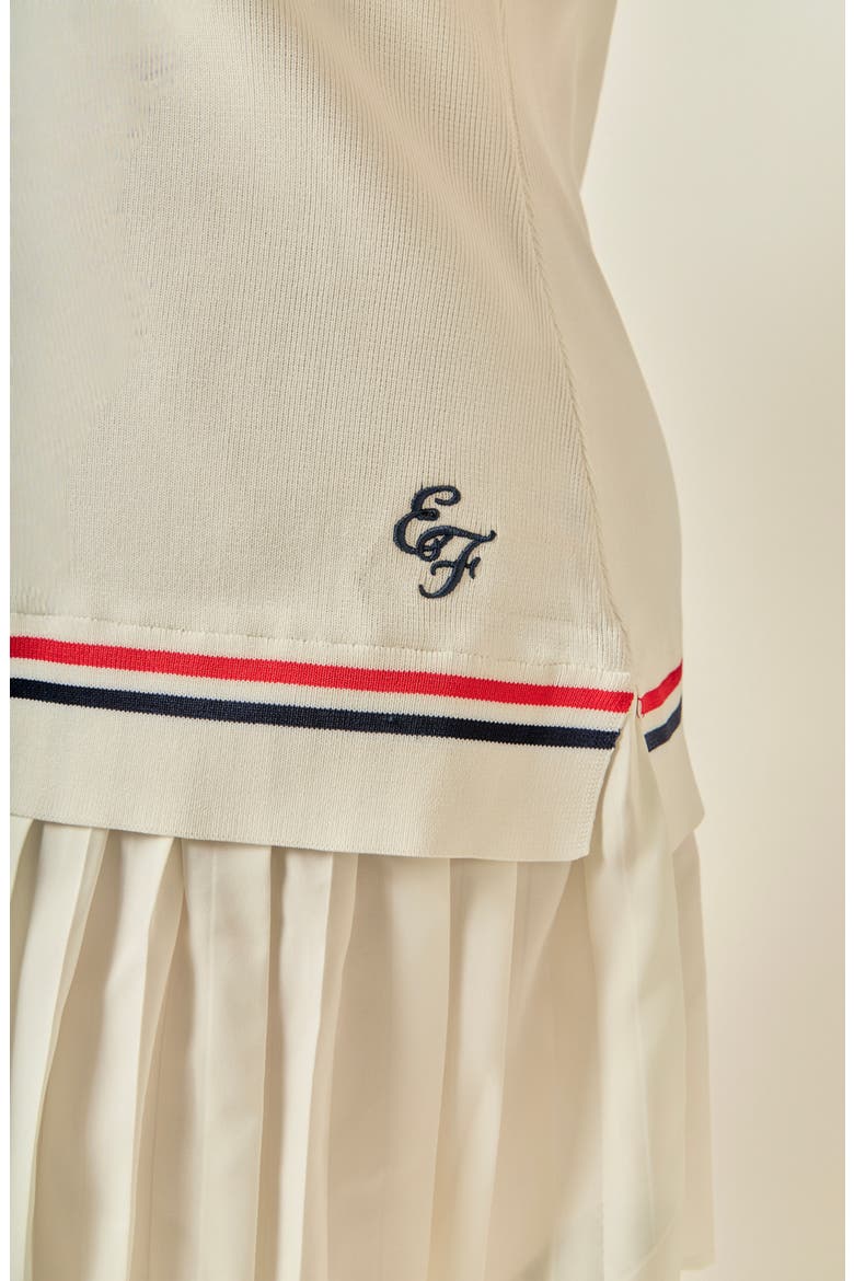 Mixed Media Pleated Minidress, Alternate, color, WHITE