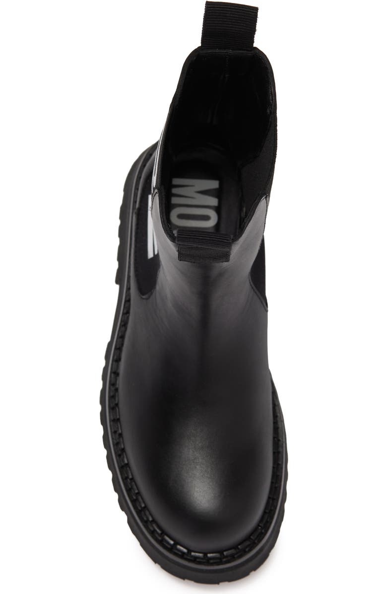 Moschino Signature Leather Chelsea Boot, Alternate, color,