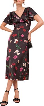 Friends Like These Floral Satin Midi Dress