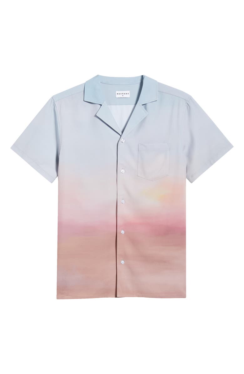 MAVRANS Sunset Weekend Short Sleeve Performance Button-Up Shirt, Main, color, 