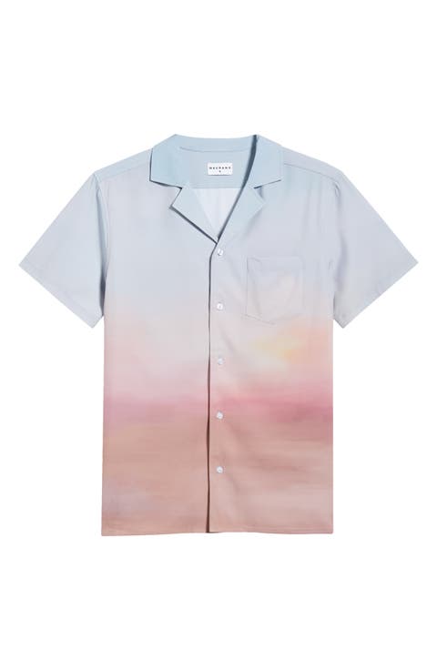 Sunset Weekend Short Sleeve Performance Button-Up Shirt