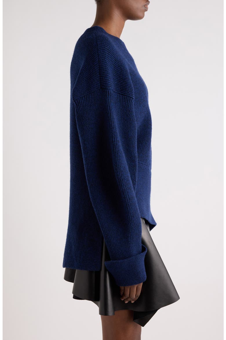 Asymmetric Rib Knit Sweater, Alternate, color, COBALT BLUE