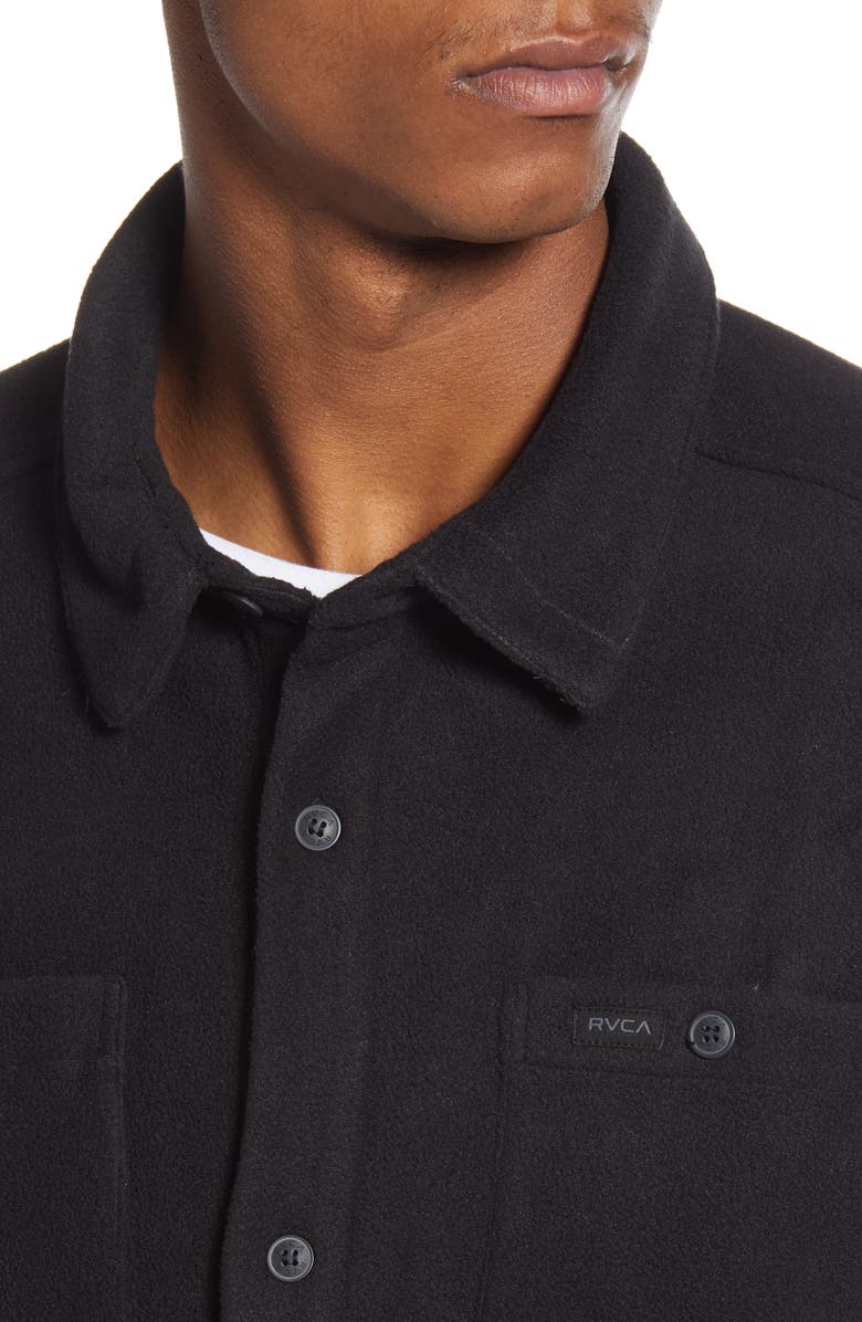 RVCA Uplift II Button-Up Fleece Shirt, Alternate, color,
