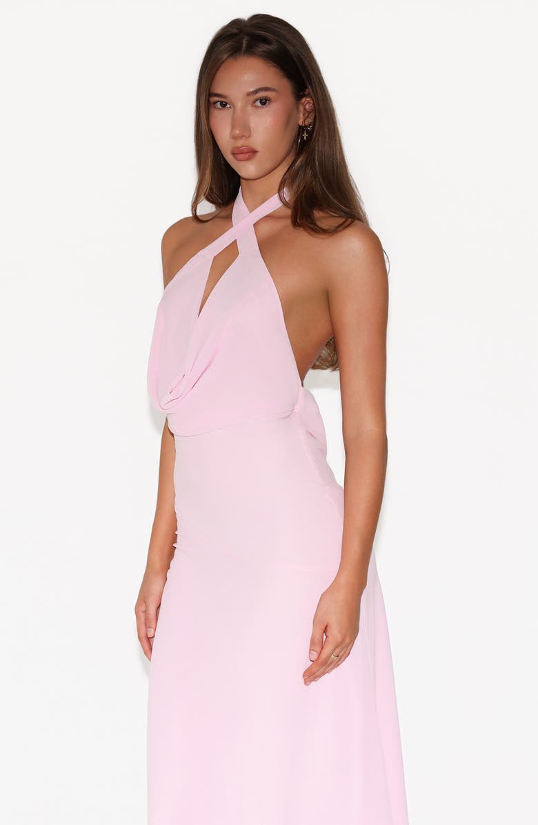 Tiger Mist Zyla Halter Neck Georgette Gown, Alternate, color, Pink