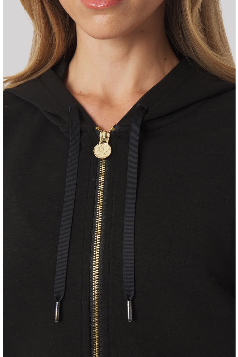 Molly Lightweight Performance Full Zip Hoodie, Alternate, color, BLACK