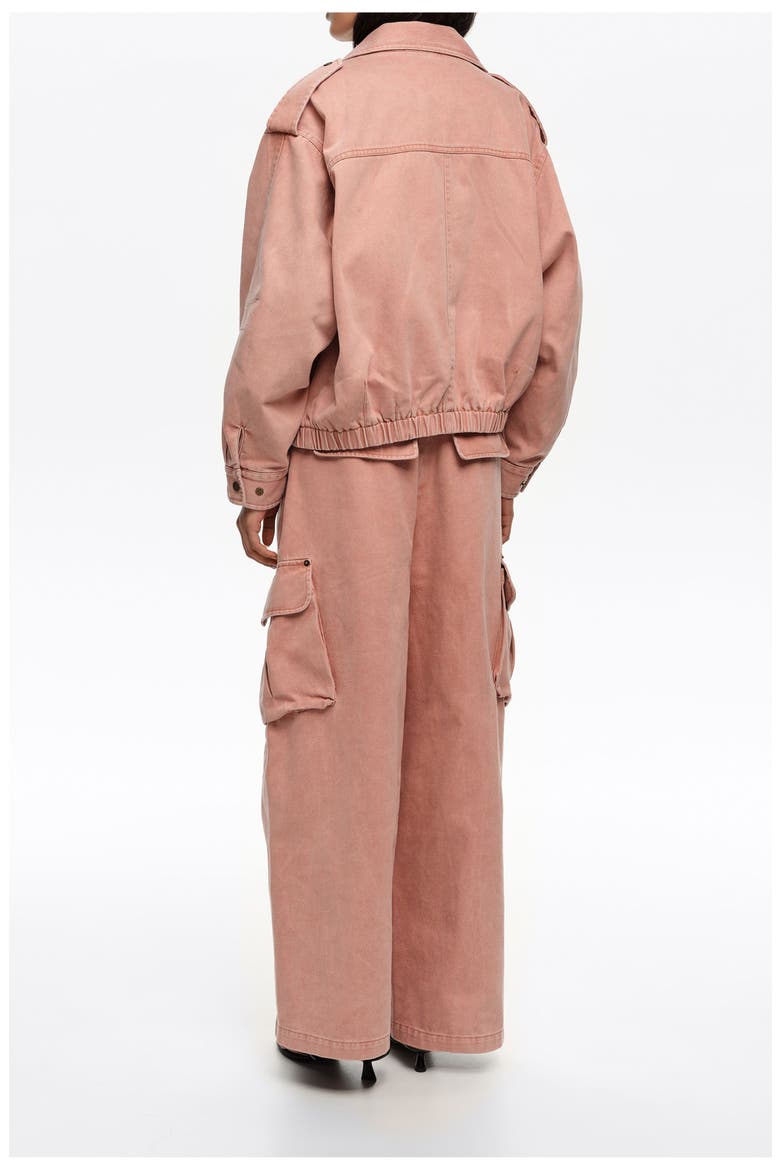 Denim Cargo Trousers, Alternate, color, PEACH