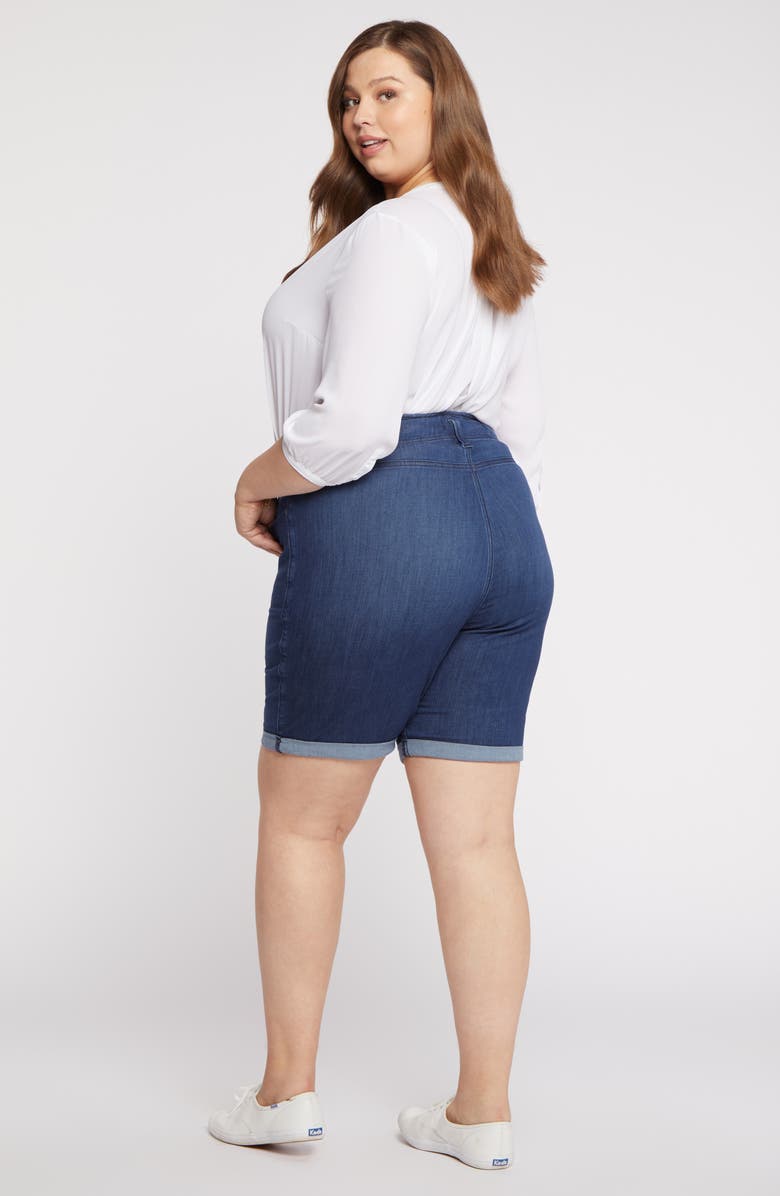 NYDJ Ella Roll Cuff High Waist Denim Shorts, Alternate, color, Dazzling