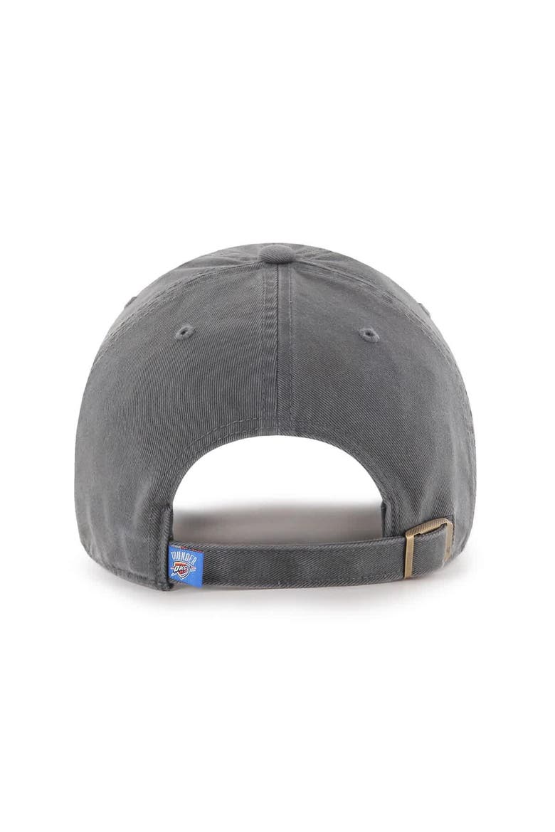 Men's '47  Charcoal Oklahoma City Thunder Core Clean Up Adjustable Hat, Alternate, color, Charcoal