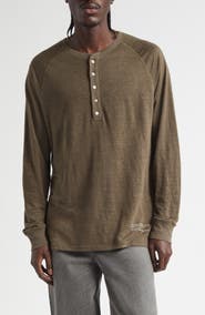 Golden Goose Journey Serafino Long Sleeve Linen Henely