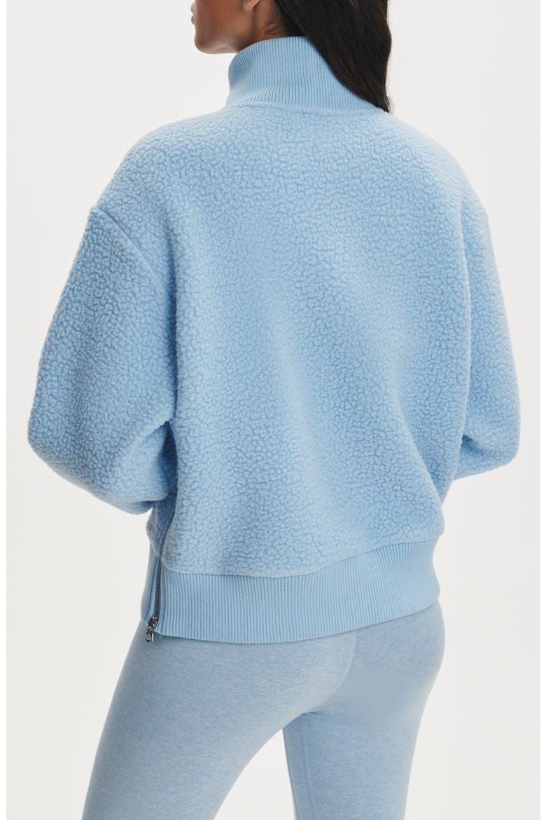 Jaylin High Pile Fleece Half-Zip Pullover, Alternate, color, GLACIER BLUE