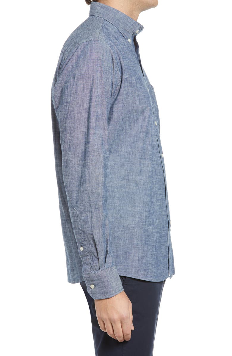 Peter Millar Tamworth Classic Fit Button-Down Chambray Shirt, Alternate, color, 