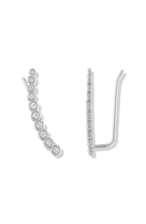 Bezel CZ Ear Climbers