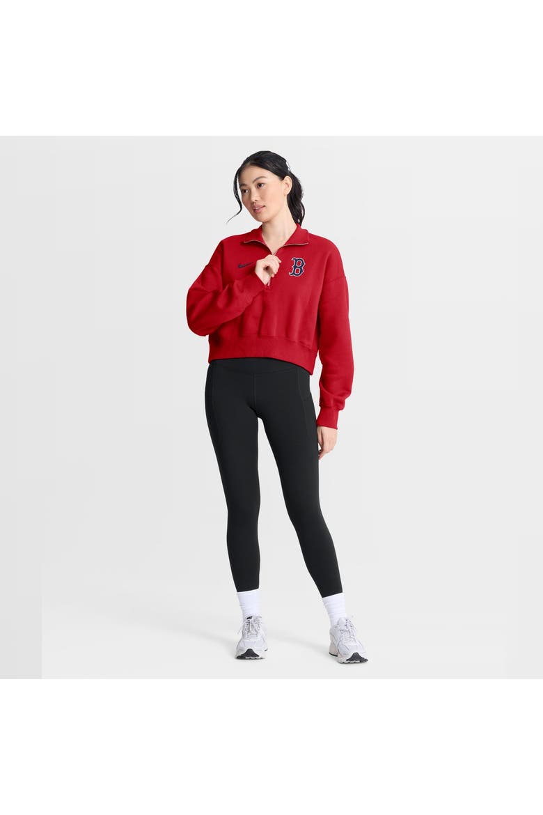 Women's Nike Red Boston Red Sox Primetime Phoenix Fleece Half-Zip Sweatshirt, Alternate, color, Red