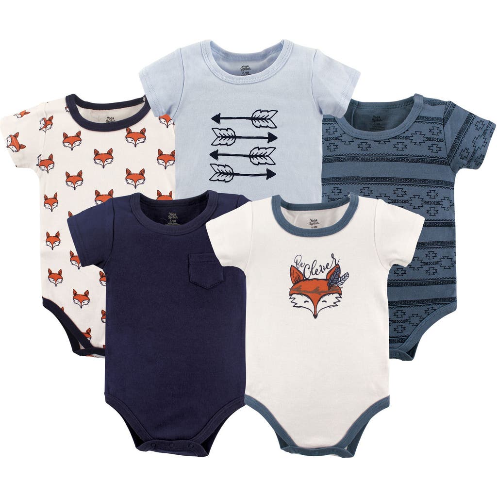 Yoga Sprout Babies' Soft Cotton Rompers In Animal Print