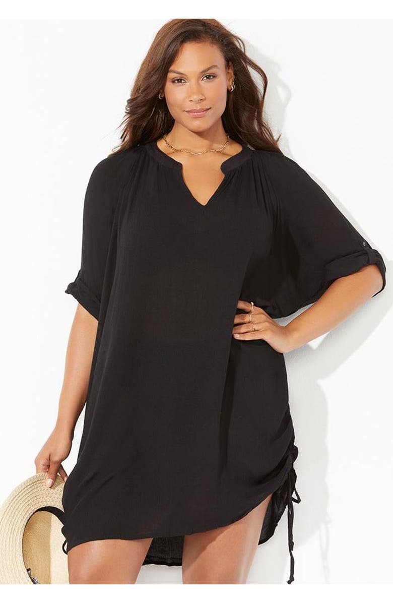 Swimsuits for All Abigail Cover Up Tunic, Alternate, color, Black