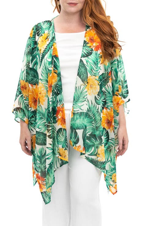 Semi Sheer Open Front Topper (Plus)