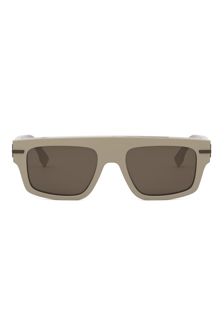 Fendigraphy 54mm Geometric Sunglasses, Main, color, SHINY BEIGE / BROWN