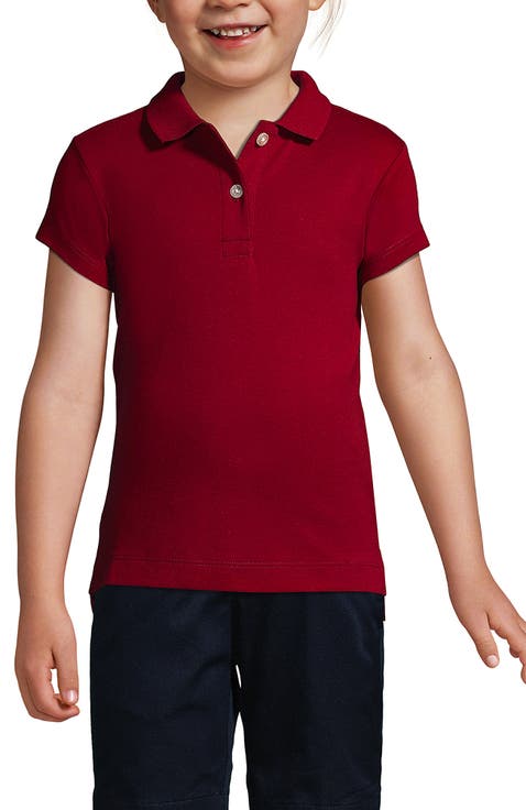 School Uniform Girls Short Sleeve Feminine Fit Interlock Polo Shirt