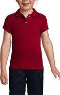Lands' End School Uniform Girls Short Sleeve Feminine Fit Interlock Polo Shirt
