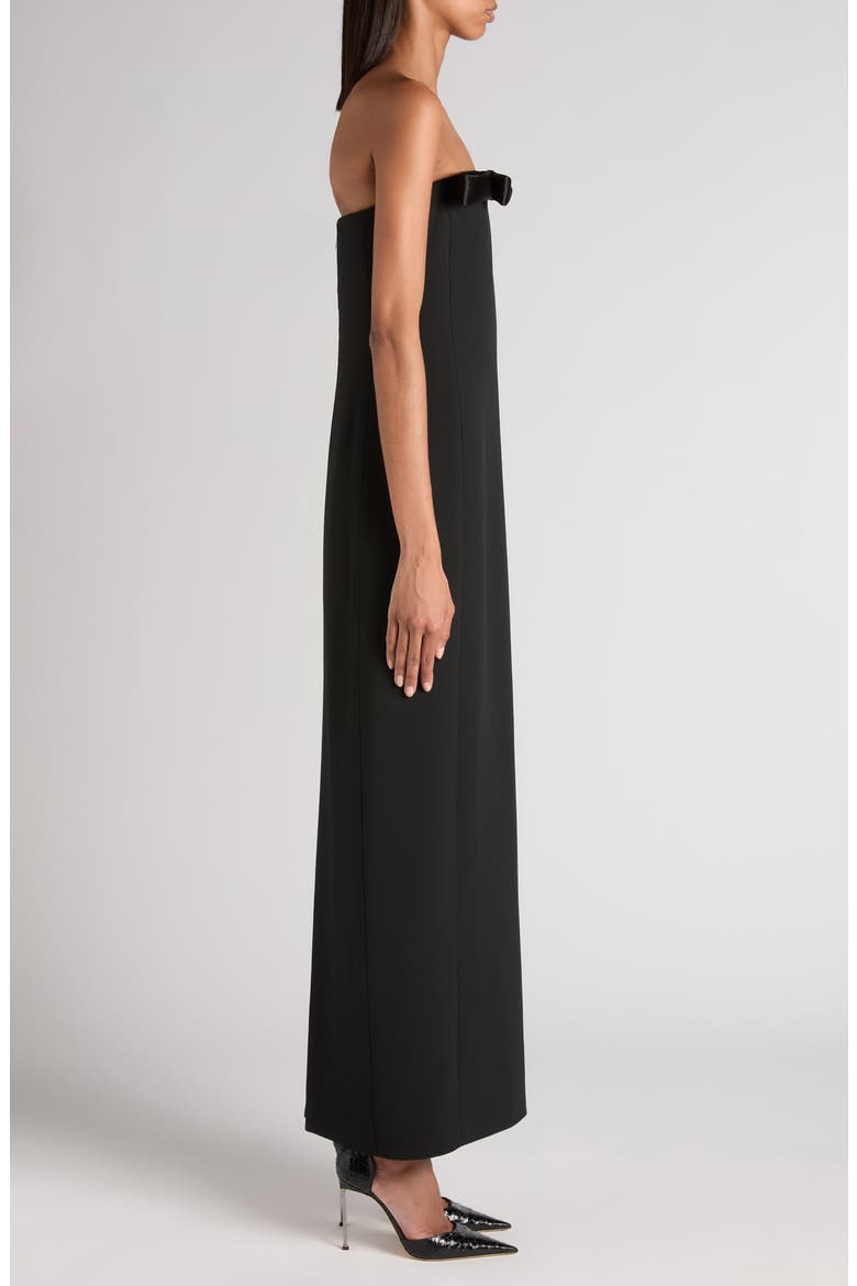 Strapless Crepe Cocktail Dress, Alternate, color, BLACK