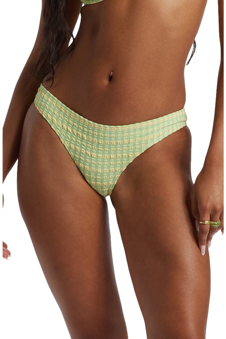 Wave Check Cocoa Bikini Bottoms, Alternate, color, BRIGHT MEADOW