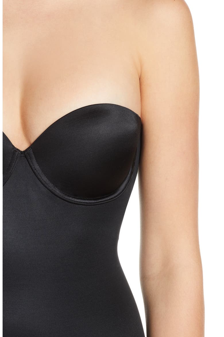 SPANXshape™ Suit Your Fancy Strapless Cupped Mid Thigh Bodysuit, Alternate, color, VERY BLACK