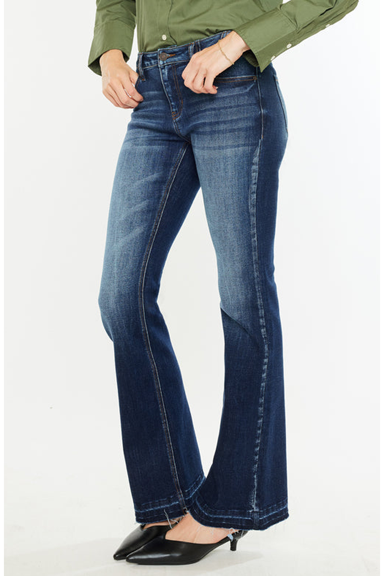 Rowan Mid Rise Flare Jeans, Alternate, color, Dark Wash