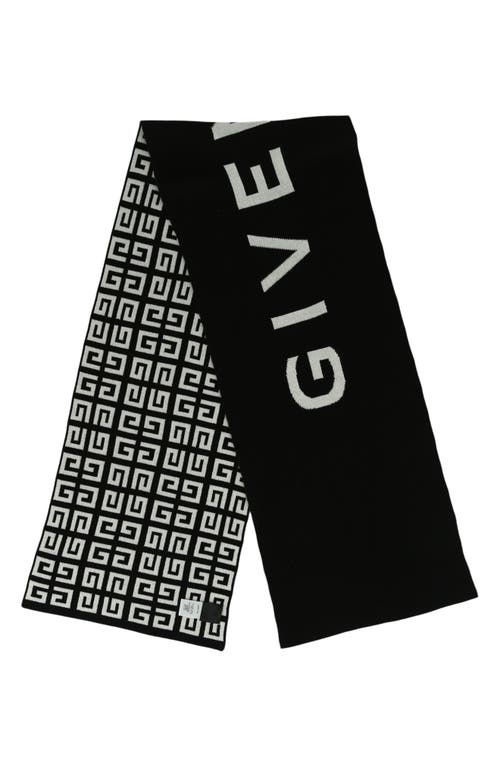 Givenchy Double Face 4g Wool & Cashmere Scarf In Black White