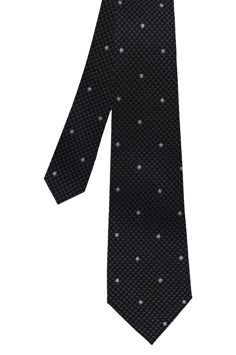 Dot Print Tie, Alternate, color, BLACK/ LIGHT. GREY
