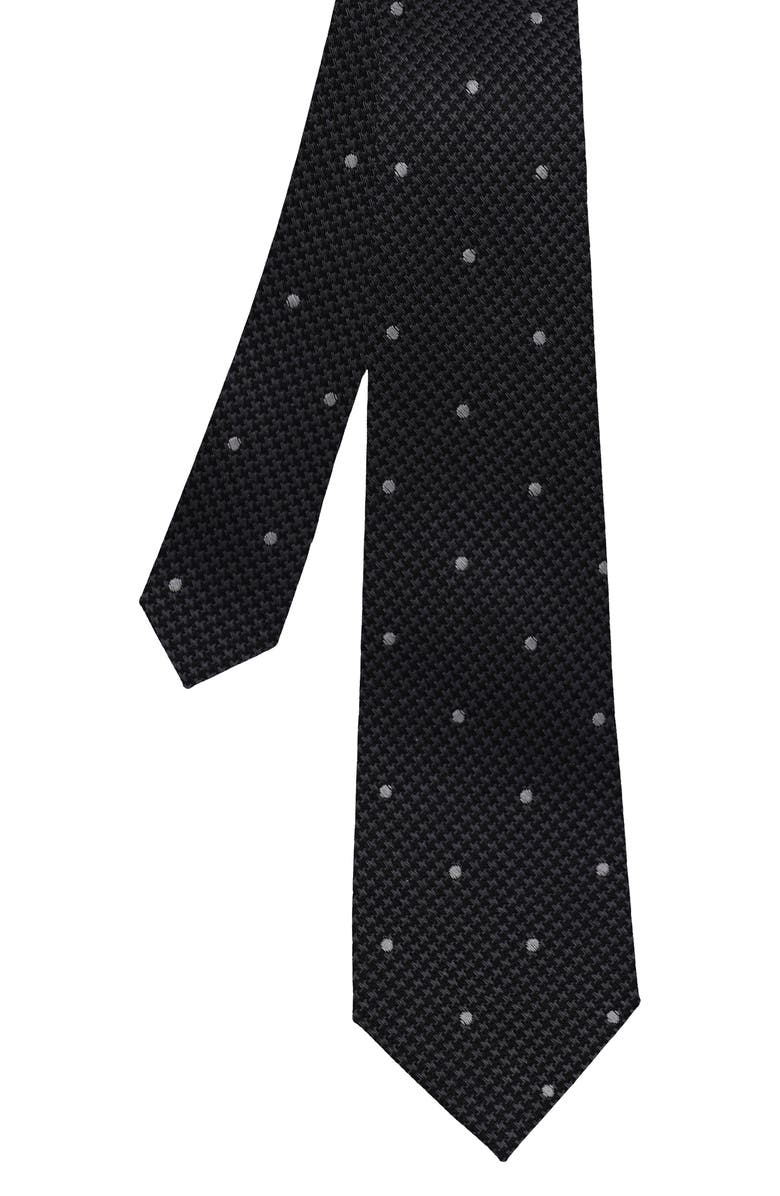 Ben Sherman Dot Print Tie, Alternate, color, Black/ Light. Grey