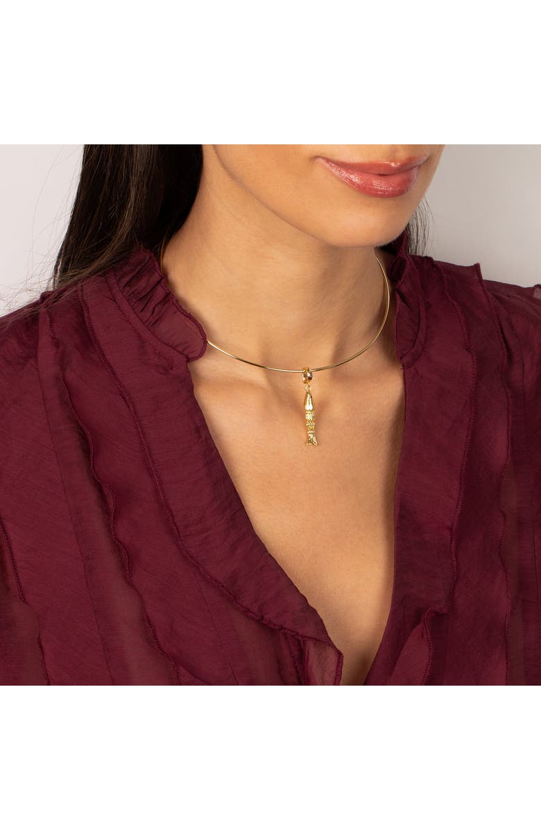 BY ADINA EDEN Gold Fish Charm Thin Wire Choker Necklace, Alternate, color, Gold