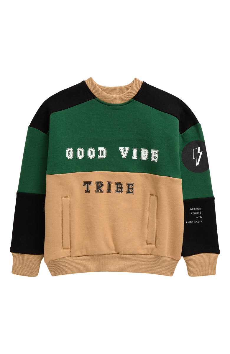 TINY TRIBE Kids' Good Vibe Sweatshirt, Main, color, 